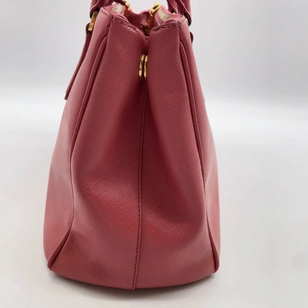 Prada Saffiano Galleria Leather Satchel Bag - Coral Pink